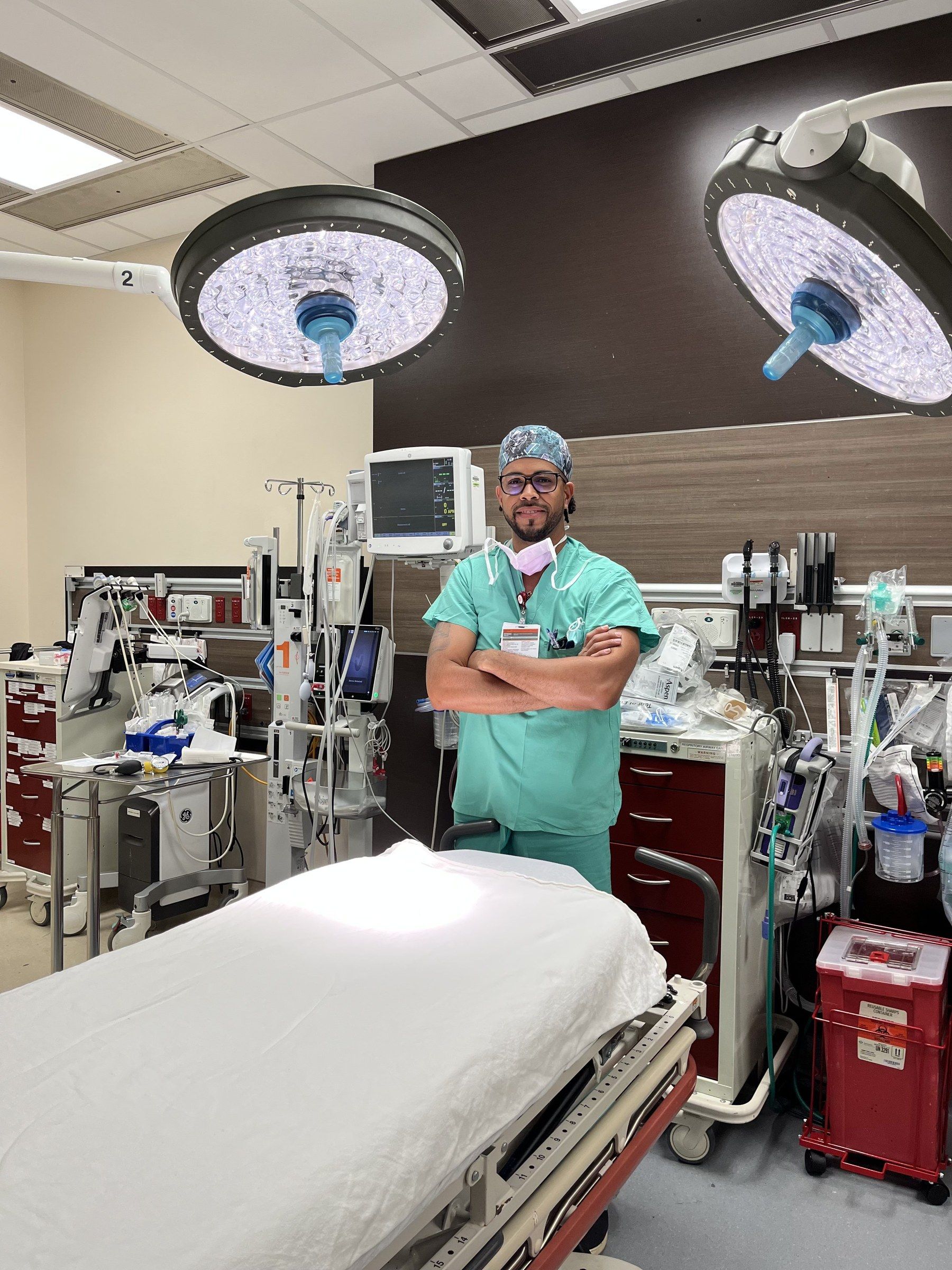Dr. André Coombs in the operating room